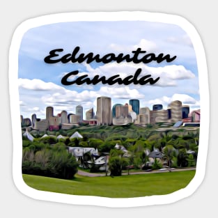 Edmonton Canada Skyline Painting Sticker